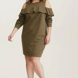 Torrid Olive Color Sweatshirt Dress